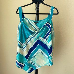 Lane Bryant, Teal/ Blue Short Sleeve Cold Shoulder, Size 22/24